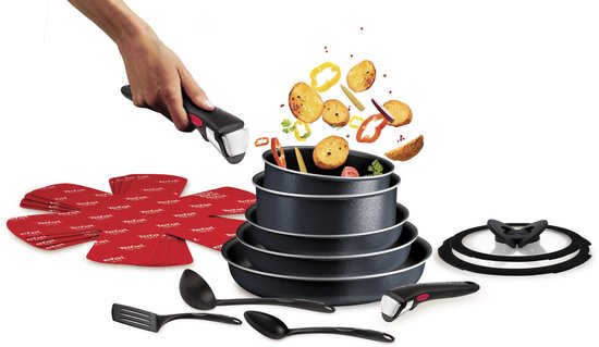 Tefal Ingenio So Light - Pannenset - 16-delig - Inductie - Stapelbaar - Afneembare Handgrepen - Ruimtebesparend