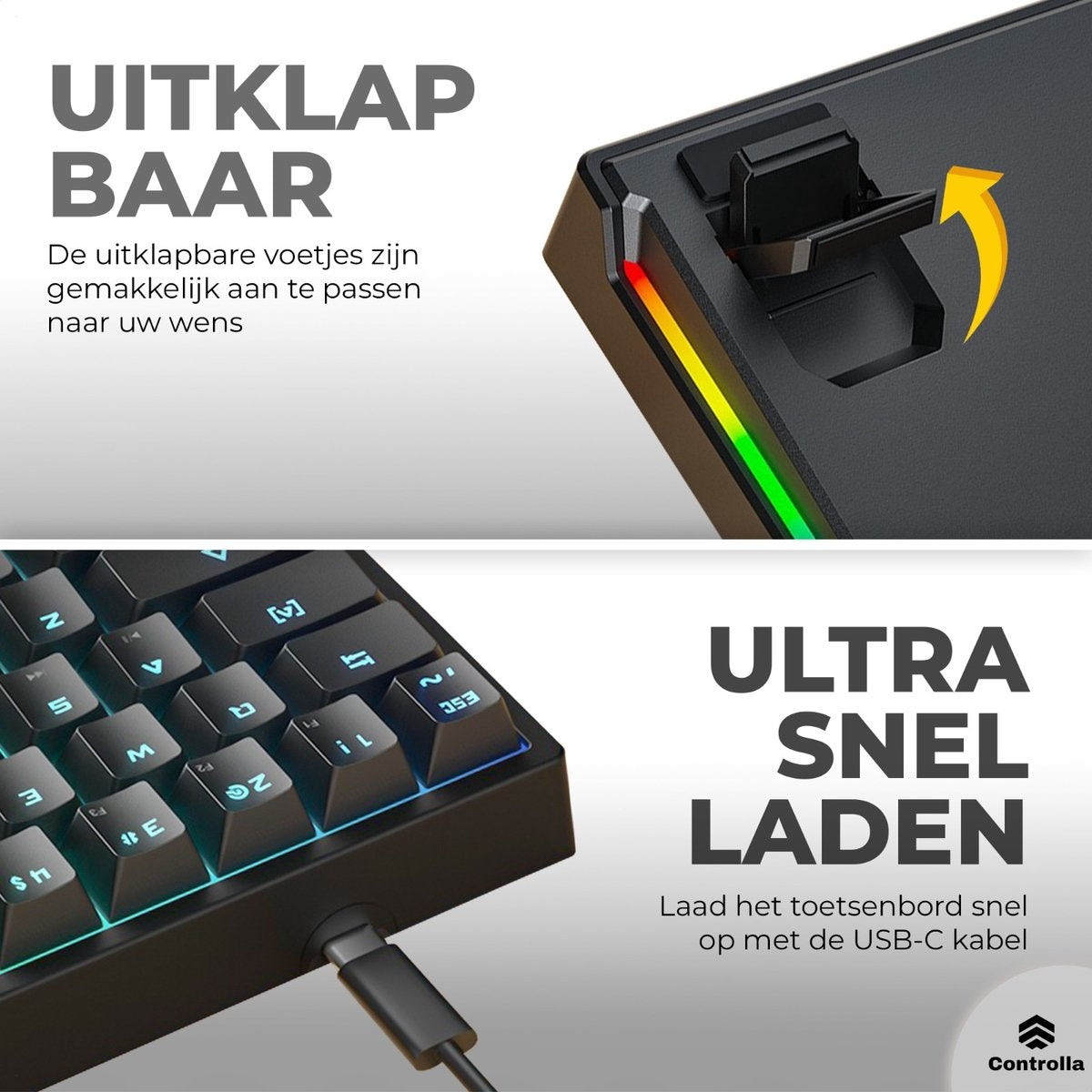 Gaming keyboard 60 % - Mechanisch gaming toetsenbord 60 procent - Toetsenbord gaming - QWERTY