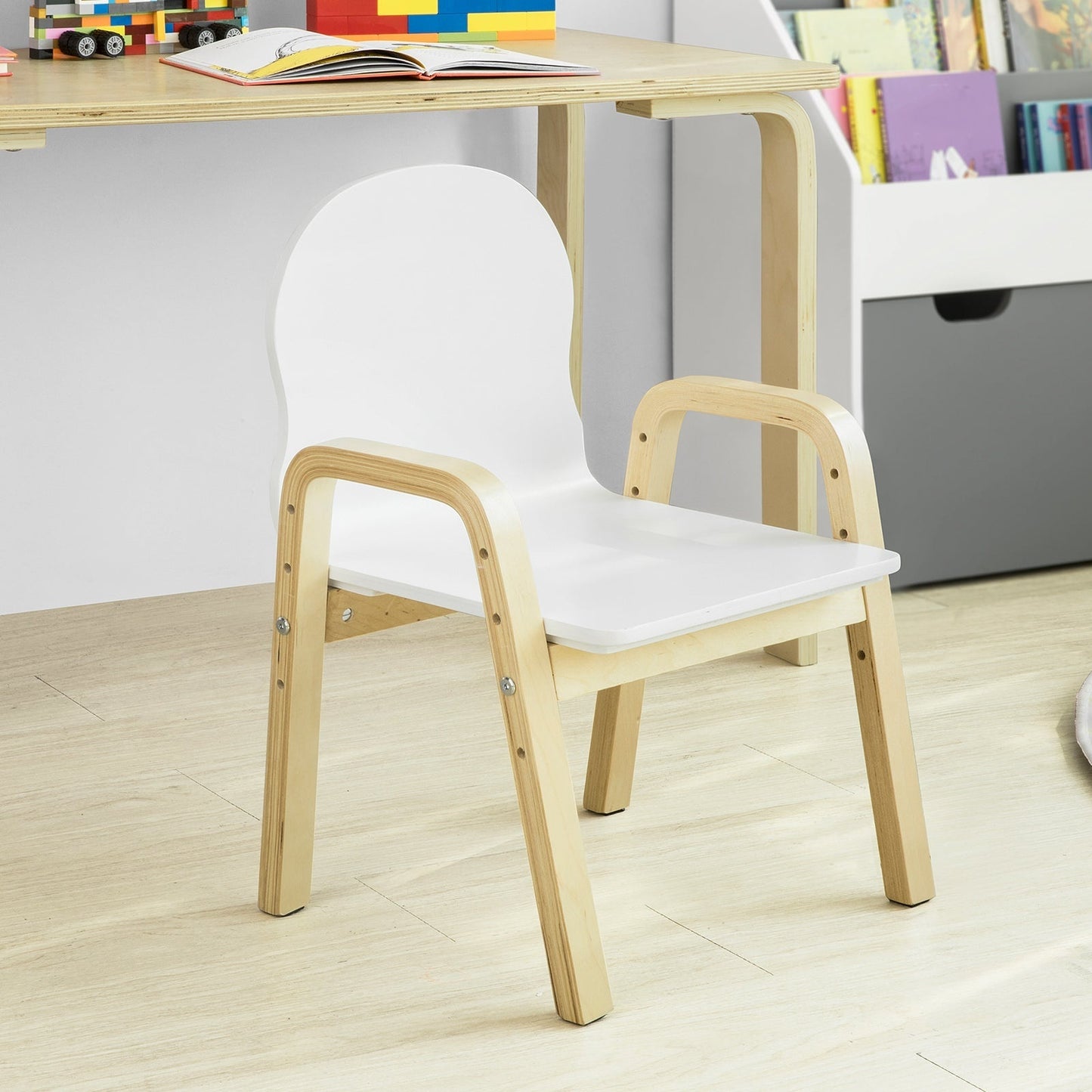 SoBuy Set van 2 Kinderstoelen - Kunststof - Verstelbare Zithoogte 23-35 Cm