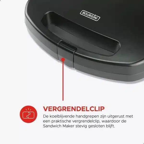 Bourgini Sandwich Maker XXL - Tosti Apparaat - Zwart