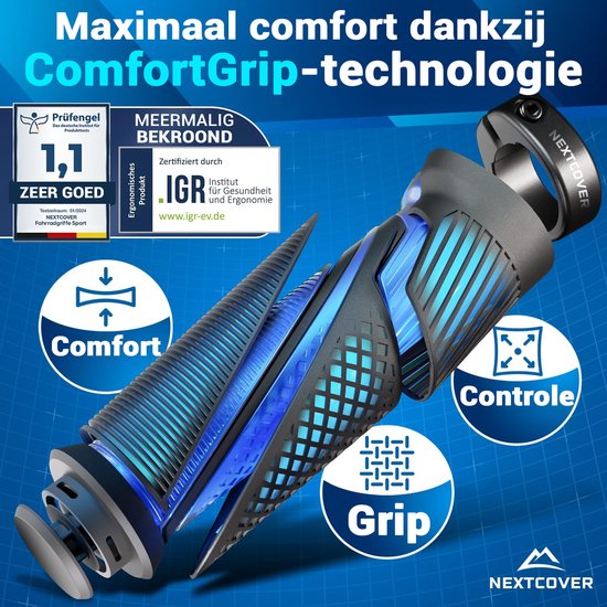 Nextcover Fietshandvatten - Comfort Grip - Ergonomisch - Universeel - Zwart
