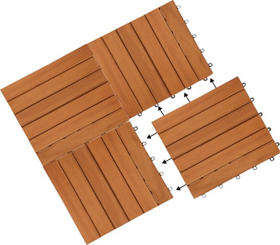 Terrastegel Acaciahout - 30x30cm Plug In Systeem - FSC® gecertificeerd