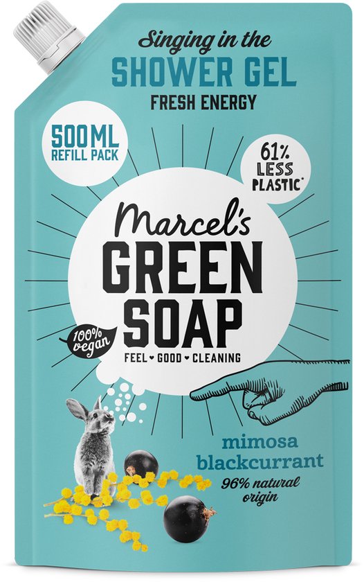Marcel's Green Soap Douchegel Navulling - Mimosa & Zwarte Bes - 6 x 500ml