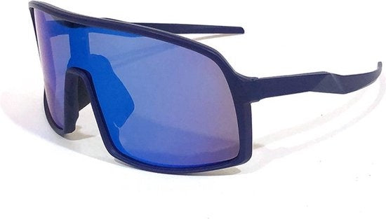 Garpex® Fietsbril - Sportbril - Racefiets - Mountainbike - Motor - Donkerblauw Frame Blauwe Glazen