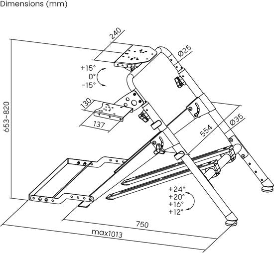 VDD Gaming - Sim racing - Racestuurstandaard - Sim racing cockpit - Opvouwbaar