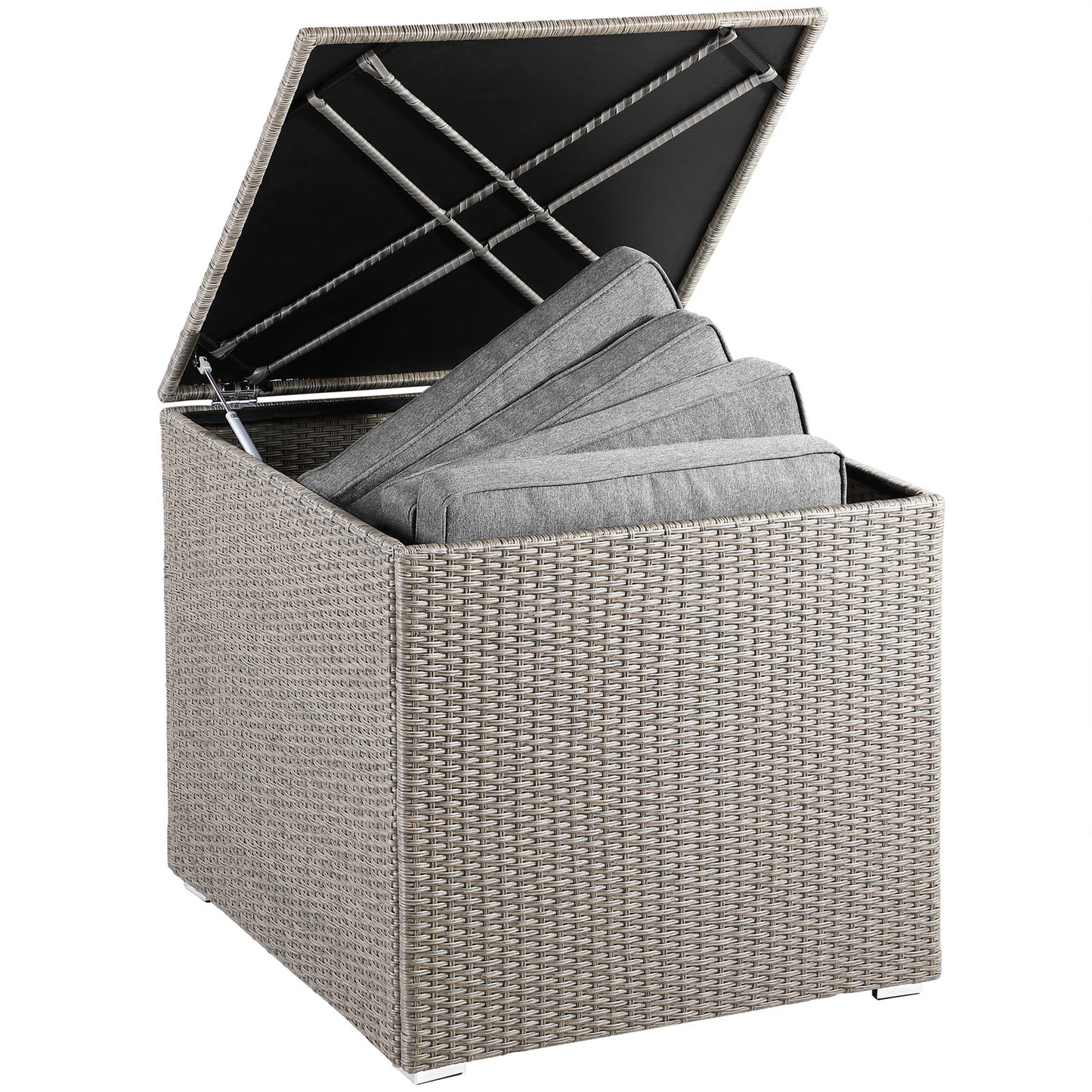 Casaria Polyrattan Kussenbox Tuinbox - Beige - 75x75x70cm