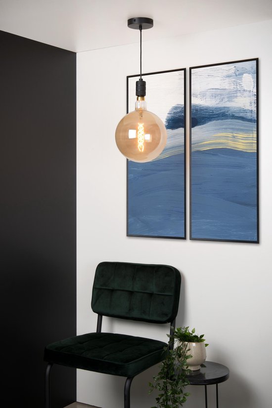 Lucide JOVA - Hanglamp - Ø 10 cm - 1xE27 - Zwart