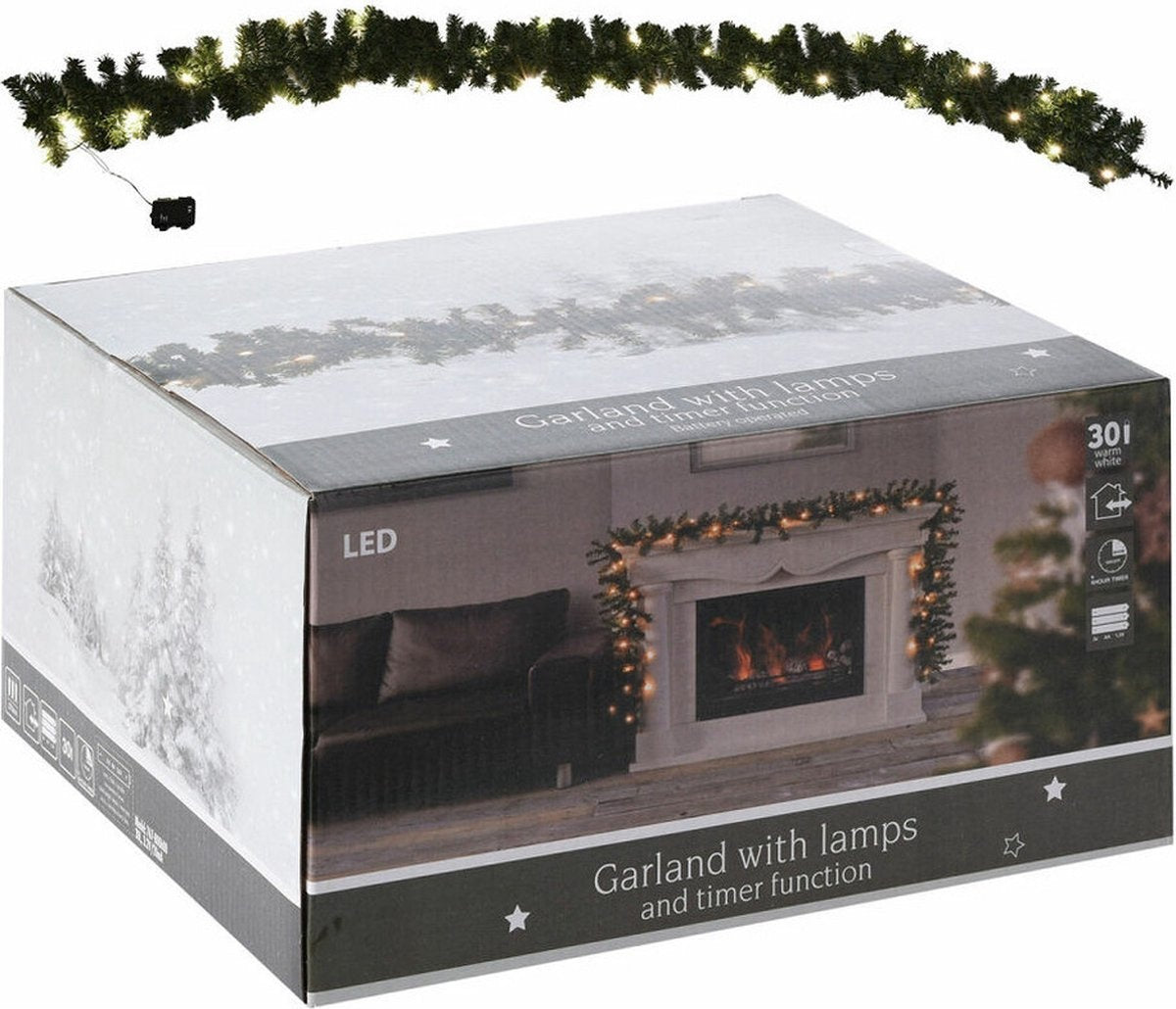 Nampook Guirlande - Inclusief 30 LED lampjes - op Batterijen - 270cm