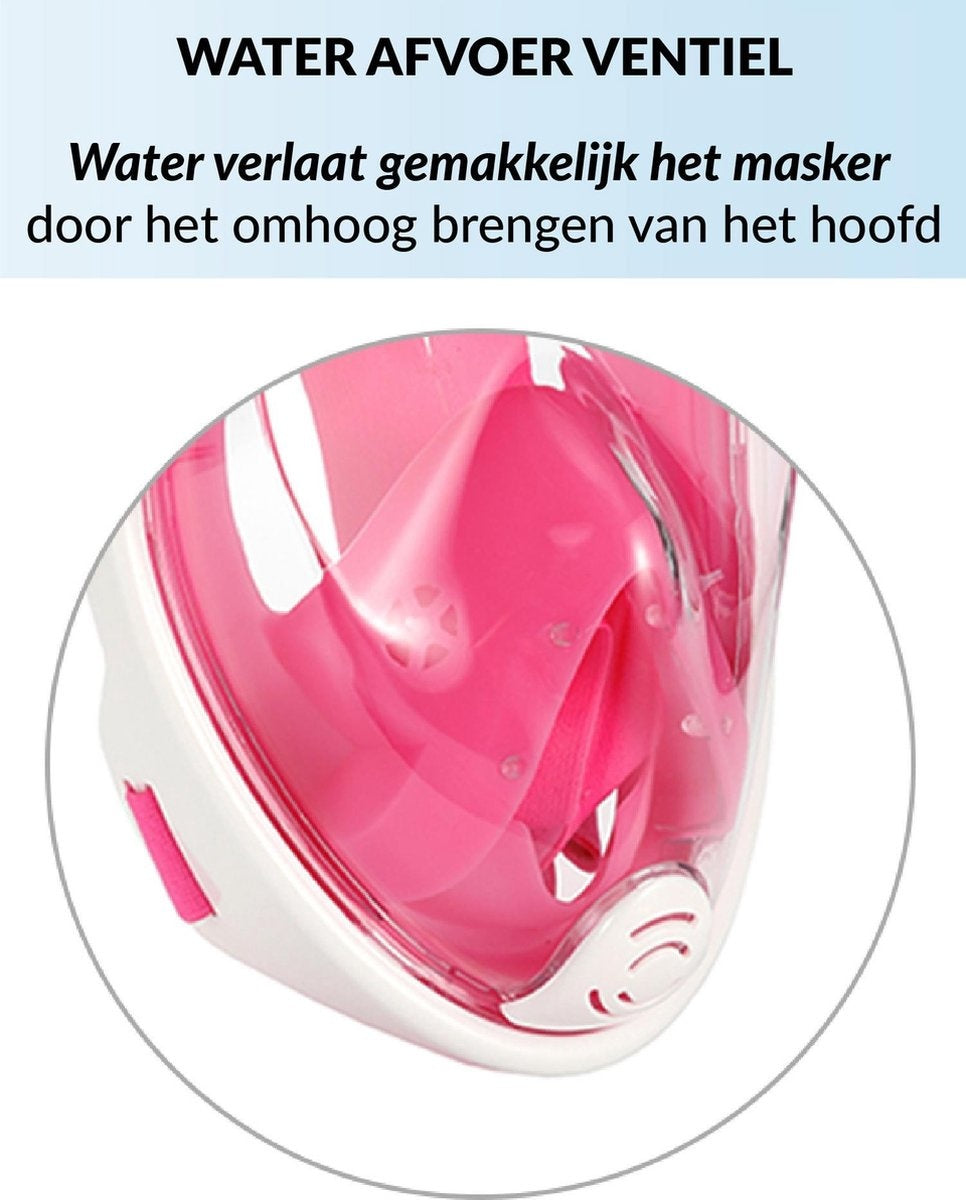 Gadgy Duikmasker Full Face Kinderen - Duikbril met Snorkel - Snorkelset Kinderen - Snorkelmasker Kind - Roze - Snorkelen en Duiken in 2024