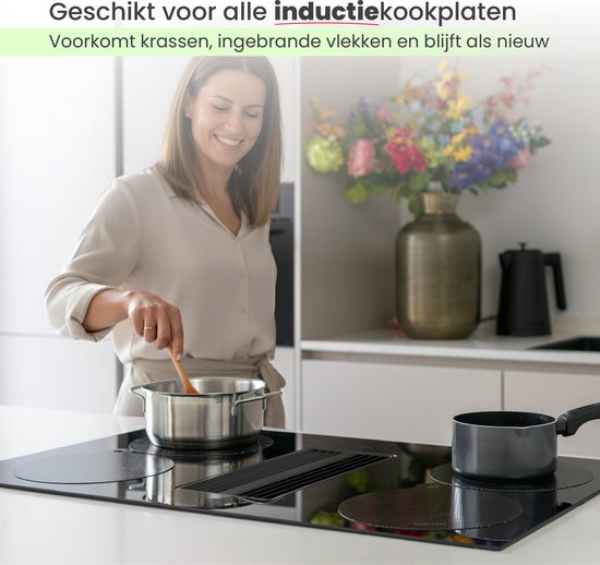 MoreCore Inductie Beschermer - Hittebestendig tot 280 ºC - Inductie Matjes Rond - Panbeschermers - Onderzetters Pannen - Afdekplaat voor Kookplaat - Inductie Mat - Inductiebeschermer - Inductie Afdekplaat - 2x 25x35 cm
