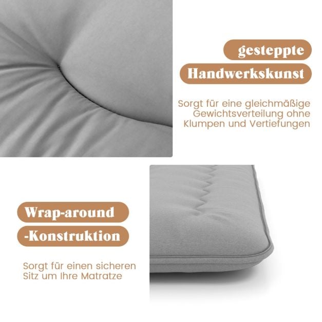 Coast Japanse Futonmatras – Oprolbaar Tatami Matras met Wasbare Hoes en Draagtas – 90/140 x 200 x 10 cm