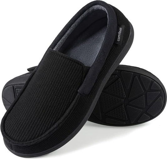 Comfeet Pantoffels Heren - Sloffen - Mocassins - Anti-slip - Maat 44/45 - Zwart