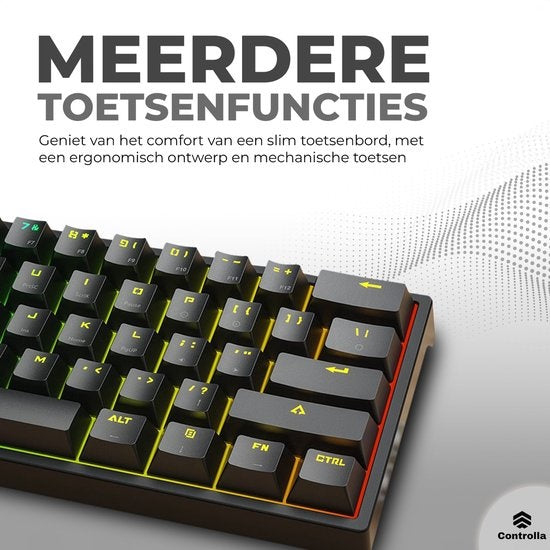 Gaming keyboard 60 % - Mechanisch gaming toetsenbord 60 procent - Toetsenbord gaming - QWERTY