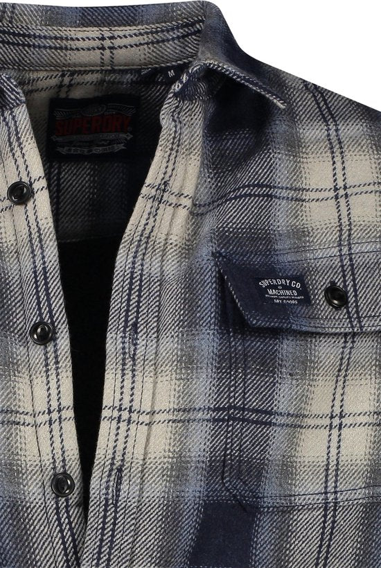 Superdry - Miller Jack Wol Blauw - Heren - Maat XL - Modern-fit - maat XL