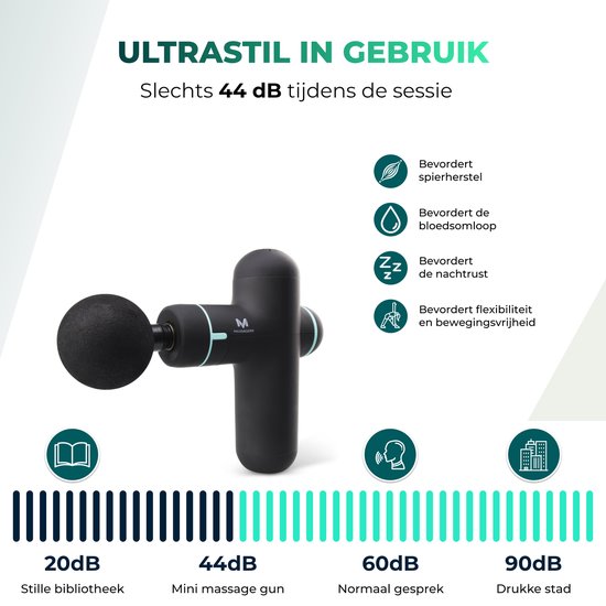 Massagerr® Mini Massage Gun PRO - Relax en Ontspanning Massage Apparaat – Massagegun Zwart – Massageapparaten – Ontspannen - Professioneel Massageapparaat - Massage Pistool