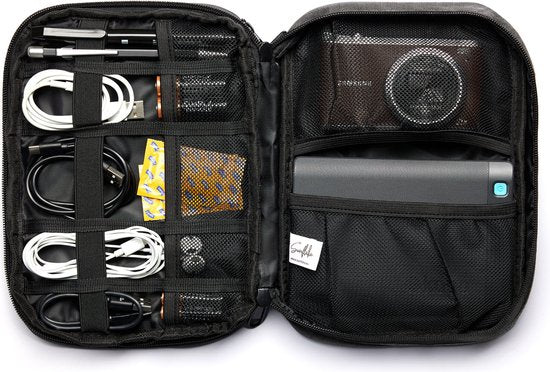 Kabel Organizer Etui - Geschikt voor eReaders, Opladers en Elektronica Accessoires - Reis Tasje voor Kabels - Sunflake