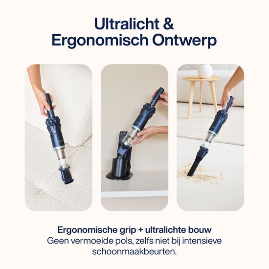 Kruimeldief NanoDetect 120W - Kruimelzuiger Snoerloos - Krachtige Handstofzuiger - Draadloos - Autostofzuiger - Samako