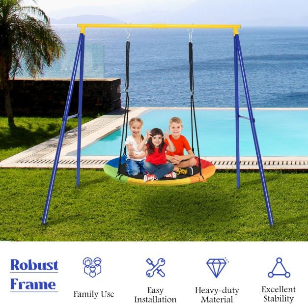 Coast robuust metalen swingframe een frametuin swingframe 194 x 184 x 180 cm blauw + geel