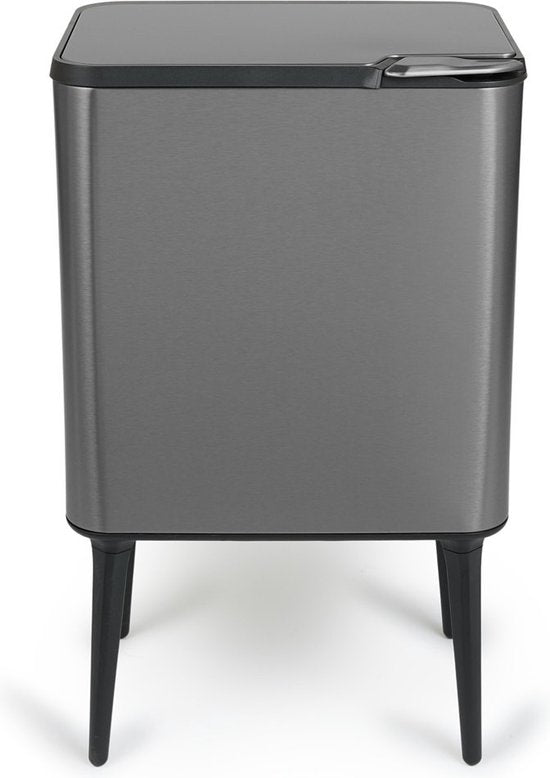 Umuzi Cleaning Push bin Prullenbak - 36 liter - Metaalgrijs - 48 x 38 x 54,5 cm