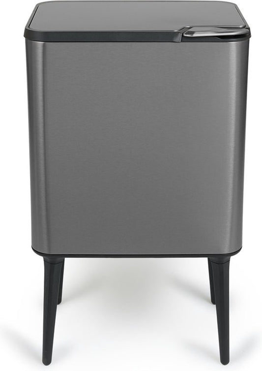 Umuzi Cleaning Push bin Prullenbak - 36 liter - Metaalgrijs - 48 x 38 x 54,5 cm