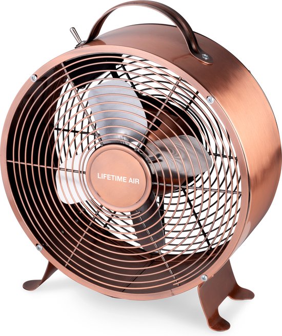 Lifetime Air Tafelventilator – 2 Snelheden – 20 W – 26 x 12 x 31 cm – Koper