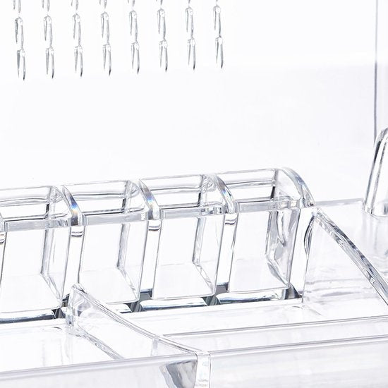 relaxdays make up organizer - acryl cosmeticahouder - cosmetica opslag - sieradenhouder doorzichtig