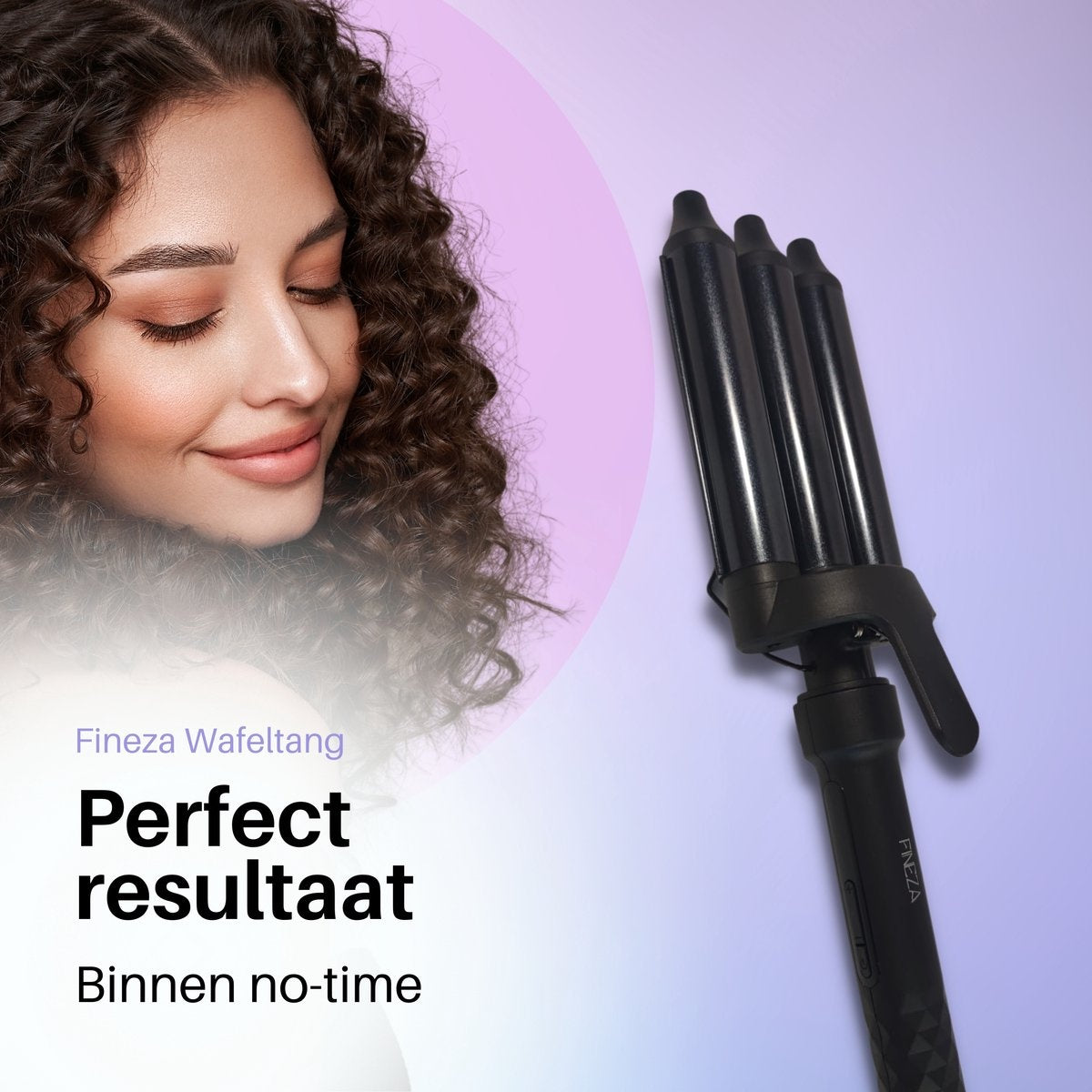Fineza Wafeltang Haar - Krultang - Zwart