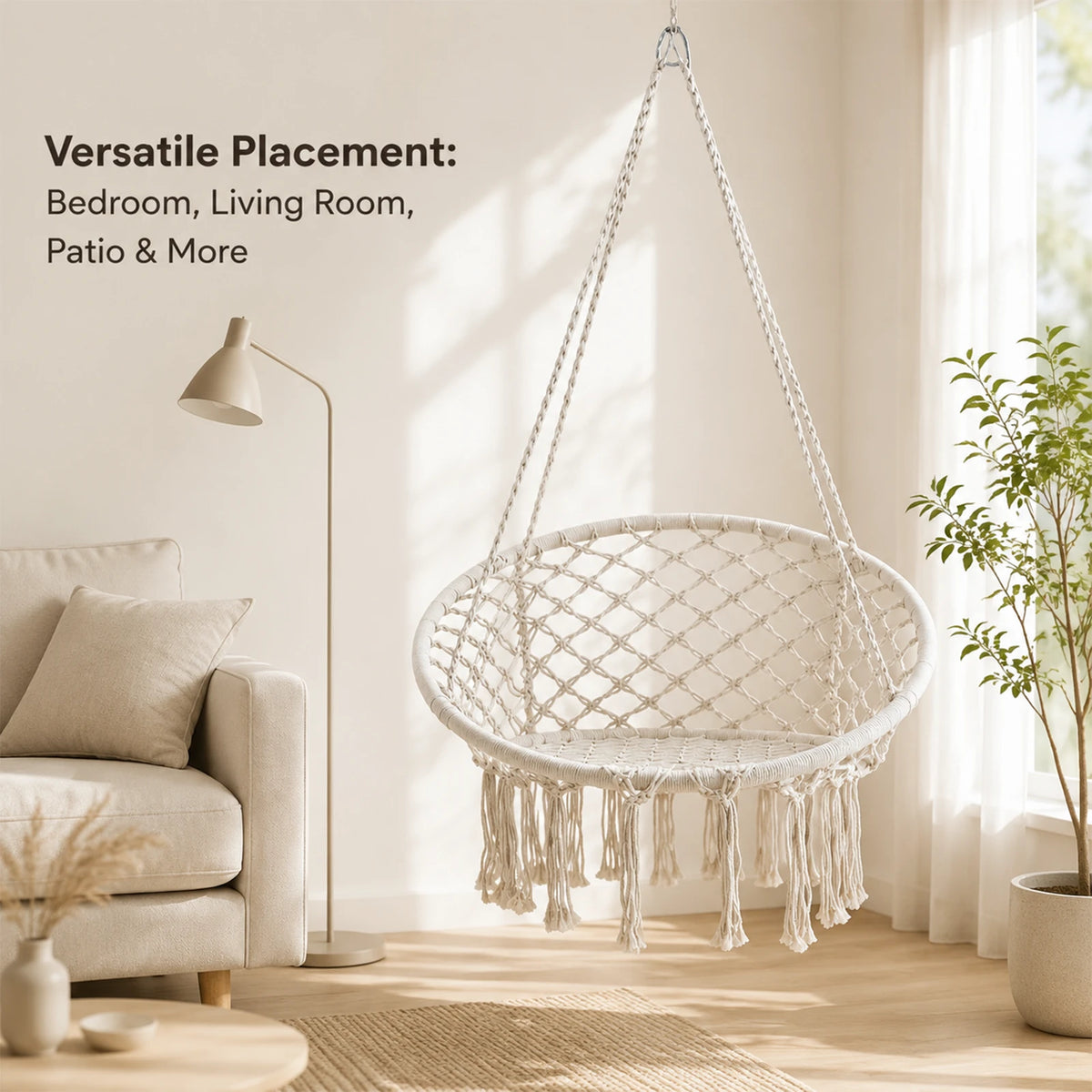 terrabeta hangstoel van polykatoen - beige
