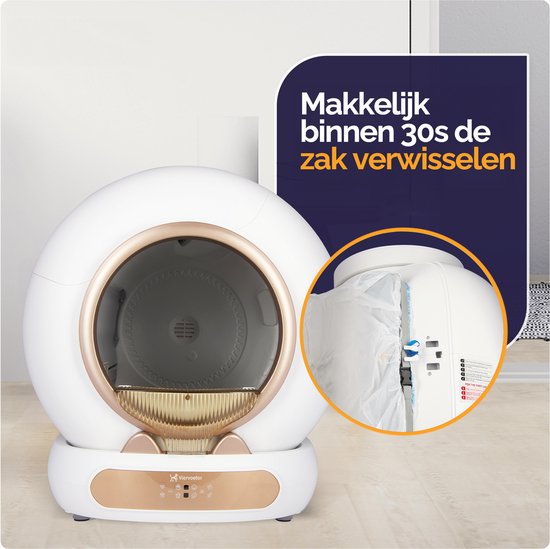 Viervoeter Fresh 3 - Automatische Kattenbak – Zelfreinigend – Bedienen via App – 65L - incl matje en 3 rollen opvangzakjes