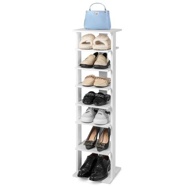 Coast houten schoenenrek 8-traps - 28,5 x 25,5 x 110 cm - wit
