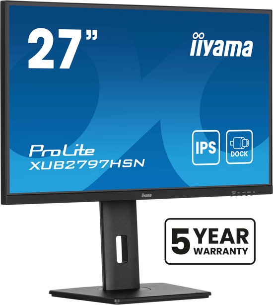 iiyama ProLite XUB2797HSN-B2 - 27 inch - Full HD - IPS - USB-Hub (4x) - Verstelbaar - USB-C Dock