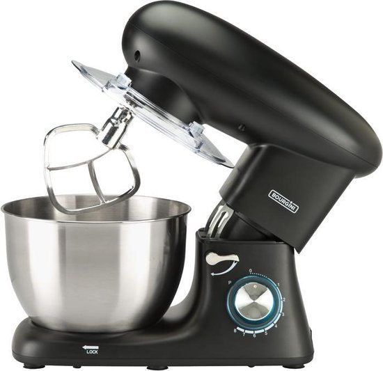 Keukenmachine - Bourgini Kitchen Chef Plus 5.5L - Keukenmixer - KeukenRobot Zwart