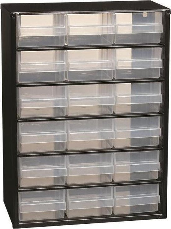 Raaco Metalen Ladekast - DIY - 18 laden - 150 x 306 x 420 mm