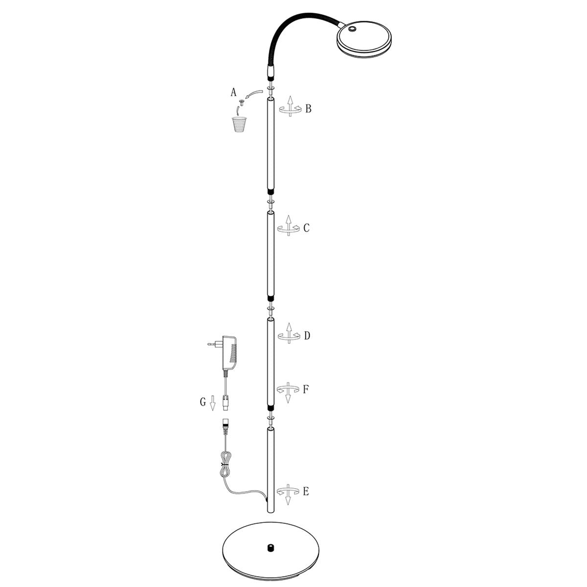Vloerlamp Platu 3351CA - Dimbaar met instelbare lichtkleur, bruin kunststof en metaal, trendy design, Mexlite, perfect voor binnengebruik