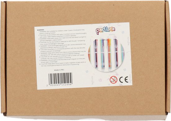 Partizzle 24x Meerkleurige Balpennen - Balpen Uitdeelcadeautjes Voor School - Creatief Kleuren - Grabbelton Pennen Traktatie Cadeautjes voor Kinderen - 6 Kleuren