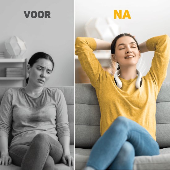 Vulpes Goods® Tech - Nek Ventilator met Koelelement - Oplaadbaar & Geruisloos - Draagbare Gezichtsventilator - 3 Standen met Extra Koeling - ELITE Versie