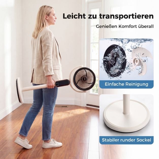 Coast Verstelbare Statiefventilator – 8 Snelheden – 54-96 cm – Wit