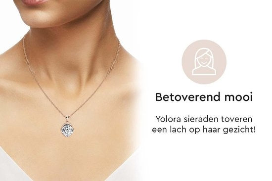 Yolora Dames Ketting met Hanger - Kalpa Camaka Kristal - Rosé kleurig - 18K Roségoud Verguld - Halsketting - Vrouwen Collier Rose Gold - Sieraden - Geschenkdoos - Luxe Giftbox - Cadeau doos - Exclusieve Geschenkverpakking - Mooie Cadeauverpakking
