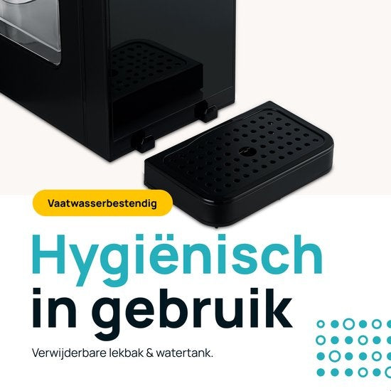 MOA Heetwaterdispenser - 2.7L -RVS - BPA vrij - 2400W - 27x15x30 cm - Zwart