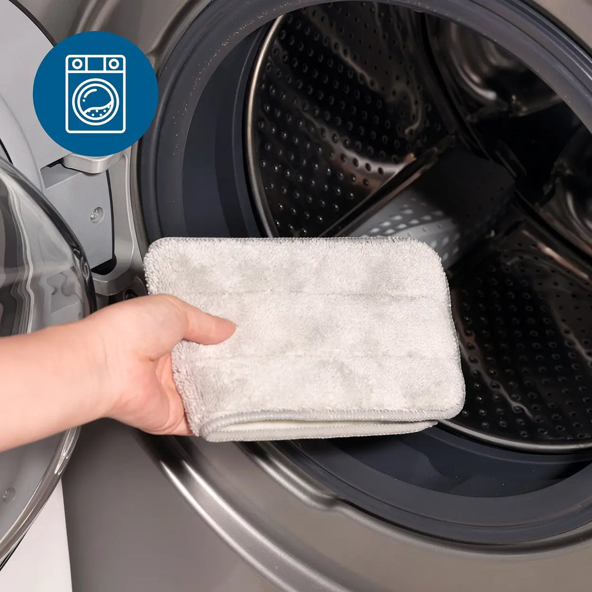 emmama microvezeldweil - 4-delig - steel 155 cm - 2 wasbare pads