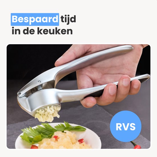 Knoflookpers - Lookpers - Gemberpers - Knoflookrasp - RVS - Zilver - Luft