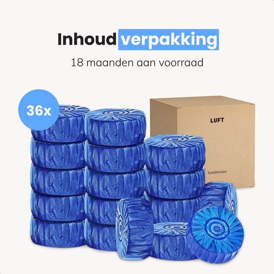 Toiletblokjes - 36 stuks - inbouwreservoir - Wc blokjes - Toiletblok - Wc blok - Fresh discs - Magnolia - Voordeelverpakking