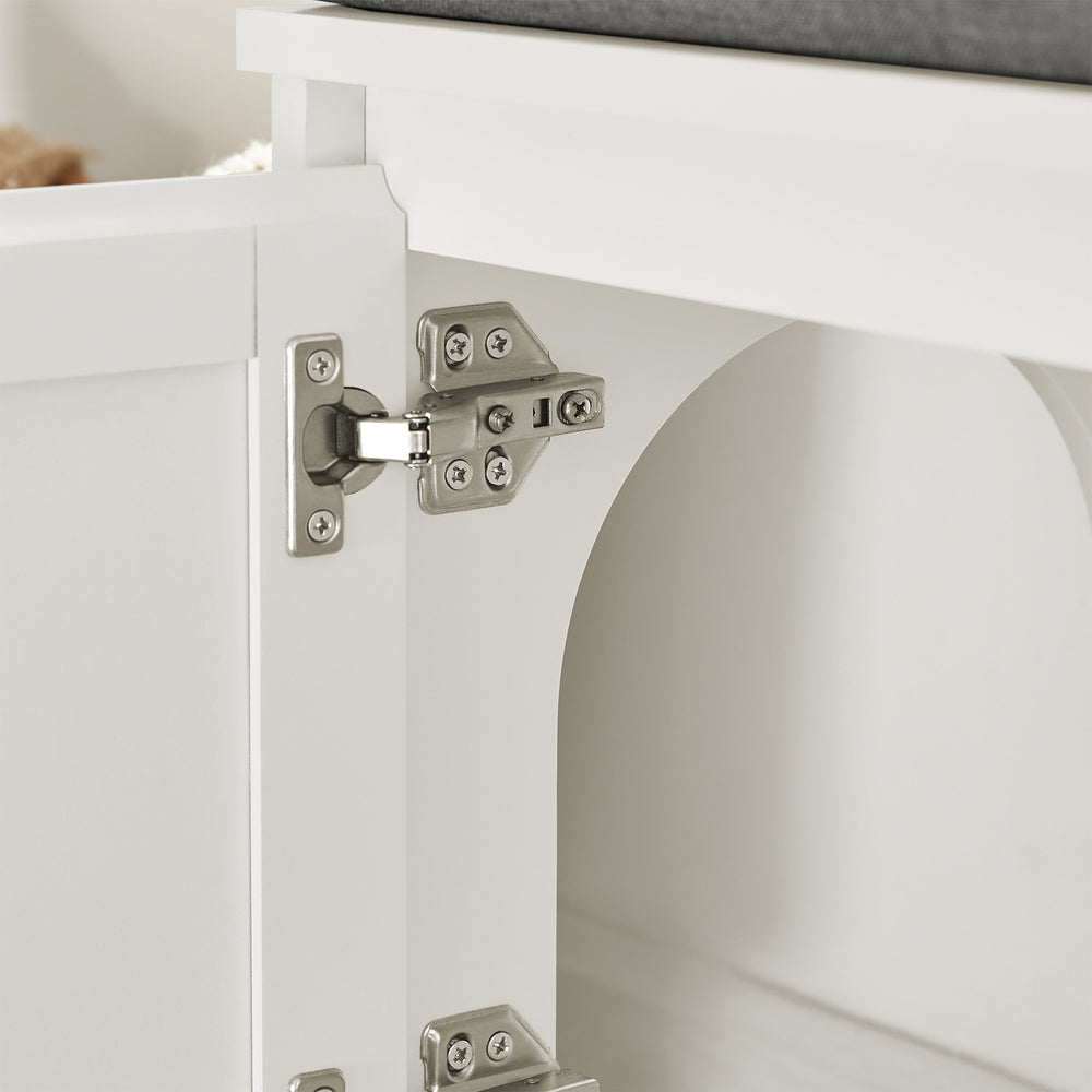 SoBuy FSR136-W Kattenhuis - Katten Bench - Kattenbak Kast - Kattenbakkast - Schoenenbank - Schoenenrek - Schoenenkruk - 90x36x44cm - Wit