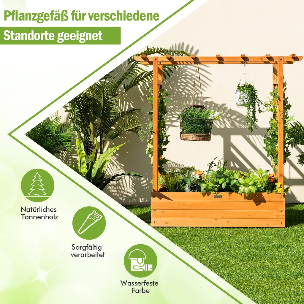 Coast Verhoogd Plantenbed – Met Trellis & Dak – 100 x 44 x 113,5 cm - oranje