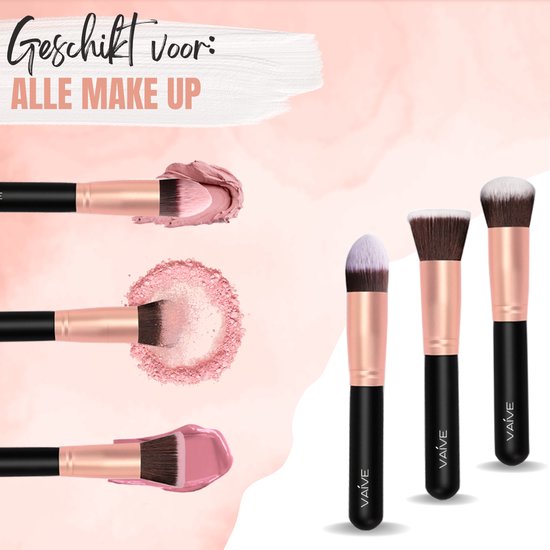 VAIVE Make Up Kwasten Set - Foundation Kwast - Oogschaduw Borstels - Poederkwast - Makeup Kwasten - Kwastensets - Wenkbrauw Borstel