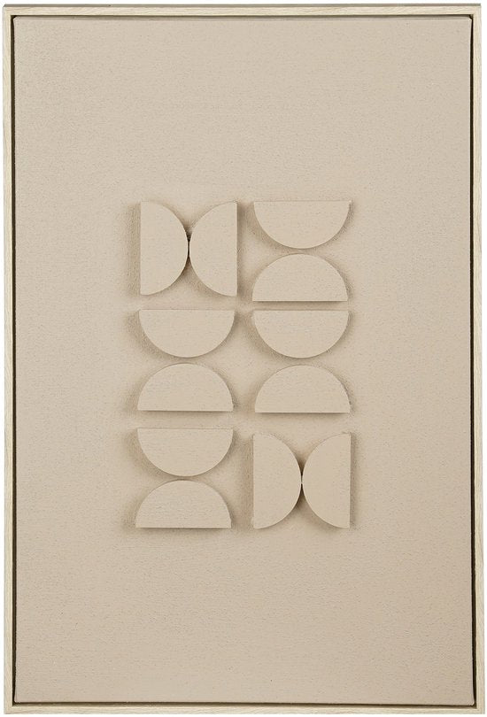 Mica Decorations Wanddecoratie - Wandpaneel Abstracte Kunst 60 x 40 x 3 cm - Woondecoratie voor Woonkamer of Slaapkamer - Lichtgrijs