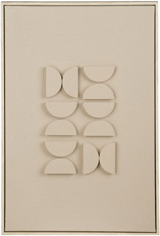 Mica Decorations Wanddecoratie - Wandpaneel Abstracte Kunst 60 x 40 x 3 cm - Woondecoratie voor Woonkamer of Slaapkamer - Lichtgrijs