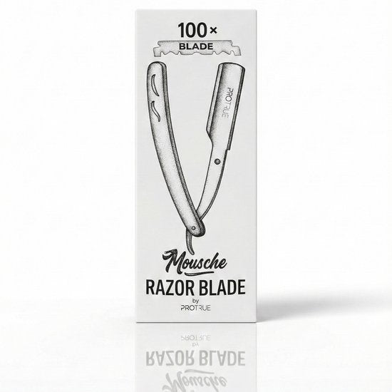 ProTrue Barbiersmes met 100 Scheermesjes - Shavette Open Scheermes - Klassiek Kappersmes - Safety razor - Straight Razor
