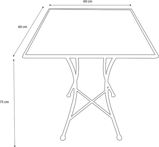 AXI Camilla Bistro Tafel - Zachtblauw – Metalen tuintafel – Vierkant – 60 x 60 x 75 cm - Mozaïeklook – Ingelegd met keramische tegels – Voor tuin, terras en balkon