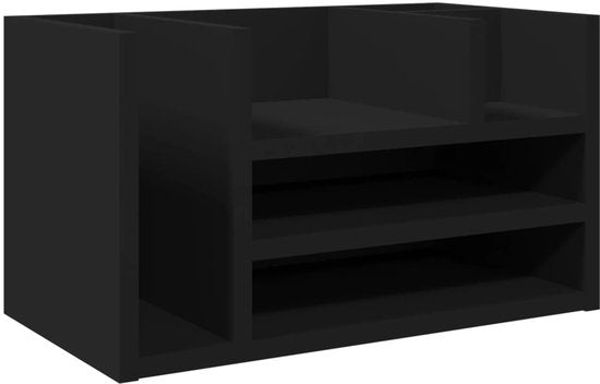 vidaXL - Bureau - organiser - 44,5x24x25 - cm - bewerkt - hout - zwart